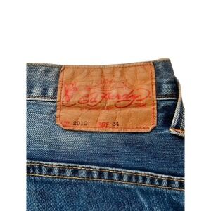 Ed‎ Hardy by Christian Audigier Button Fly Pocket Flap Y2K VTG Blue Jeans 34x32